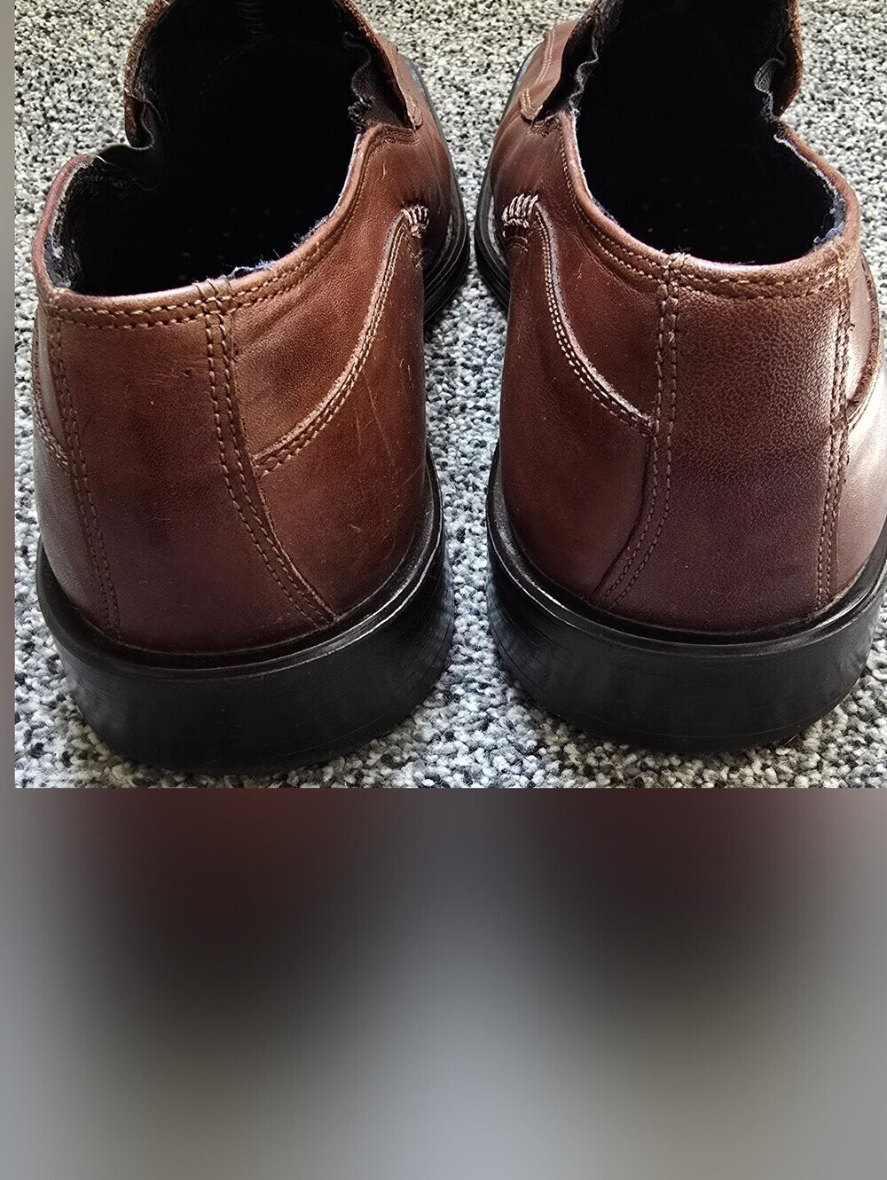 Alfani Men's Brown Leather Square Toe Slip On Loafers Shoes Size 8.5 M - Picture 5 of 10
